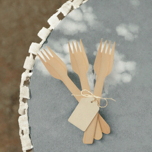 Fourchette jetable en bois de bouleau biodégradable 165 mm – Couverts en bois écologiques de qualité alimentaire pour les fêtes - Product Image 3