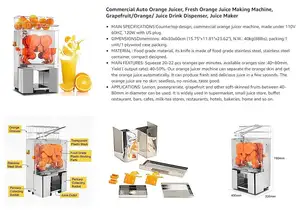 Siêu thị và nhà hàng thương mại Máy ép trái cây máy tự động cho ăn nước cam ép máy
