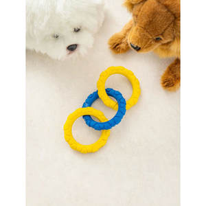Amarillo Azul Tug Ring Juguete de movimiento interactivo para mascotas - Product Image 1