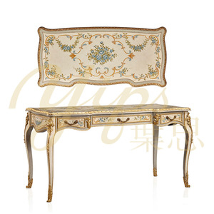 Yips-Mesa de escritorio para sala de estudio con patrón de rosas pintadas a mano, Serie de rosas <span class=keywords><strong>azules</strong></span>, modelo de estudio - Product Image 1