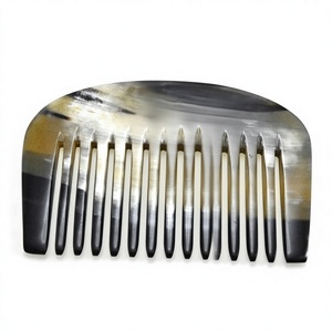 หวีเขาควายรูปไข่ งานแฮนด์เมด ขัดเงา ทนทาน งานฝีมือธรรมชาติ - Product Image 1