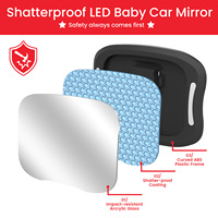 Miroir de siège bébé en acrylique incassable avec lumière LED douce à télécommande pour voiture, permet d'observer facilement chaque mouvement de bébé