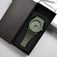 Montre à quartz minimaliste noire du Moyen-Orient à succès pour hommes et femmes, mouvement à quartz, design tendance
