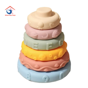 Produits de dropshipping 2026 : Blocs d'empilage en silicone souple arc-en-ciel pour bébé, jouet de construction de qualité alimentaire et sûr pour les bébés - Product Image 1