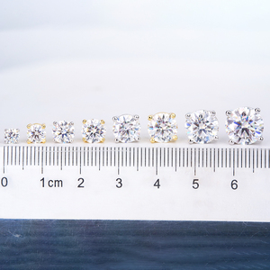 Oem &amp; Odm Factory Wholesale Gra Hip Hop Jewelry Men Women Vvs Moissanite Diamond Sterling <strong>Silver</strong> 925 Screw Back <strong>Stud</strong> Earrings - Product Image 3