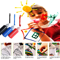 Kit d'autocollants d'art de fenêtre pour enfants avec 10x22ml et 20 Designs d'autocollants DIY