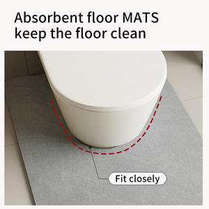 Alfombra de baño de tierra diatomeas en forma de U, antideslizante, de secado rápido, absorbente, minimalista, para la puerta del baño. - Product Image 4