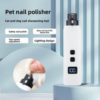 Lime à ongles pour animaux de compagnie en acier inoxydable avec lumière et réglage à deux vitesses, coupe-ongles et pince à ongles à piles pour chiens et chats
