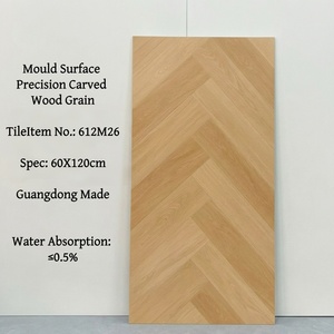 Dalles intérieures préformées aspect bois chevron 600x1200mm, aspect planche gaufrée mate, antidérapantes et antibactériennes pour hôtels, villas et hôpitaux - Product Image 1