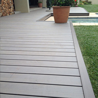 Planche de terrasse WPC moderne anti-UV à faible entretien, prête à l'exportation, pour jardin, bord de piscine, cour, extérieur, revêtement de sol paysager pour entrepreneurs