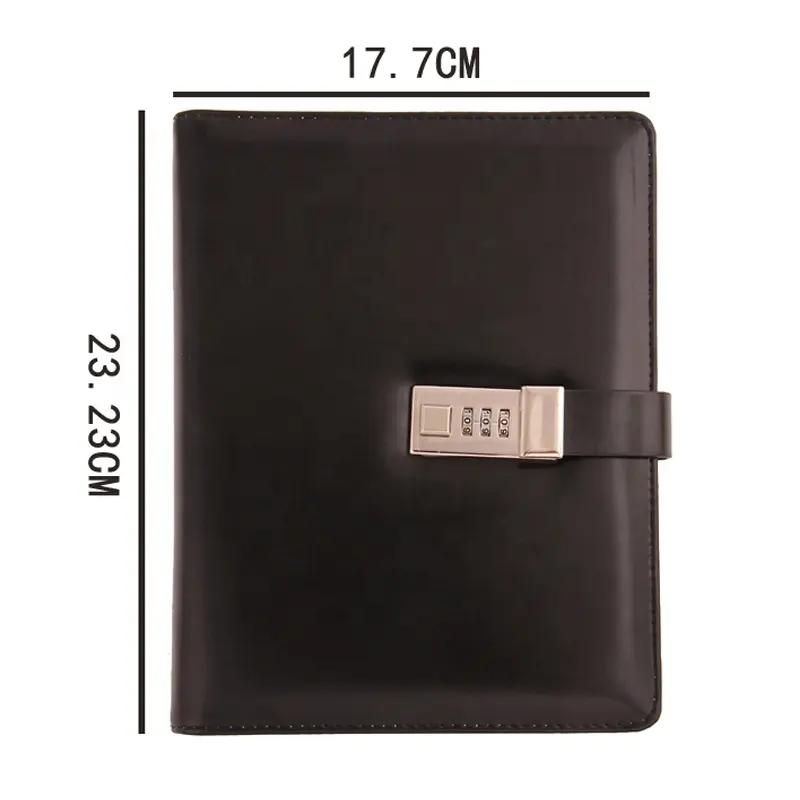 Kunden spezifisches Office Black Notebook PU Journal Notebook mit Schloss