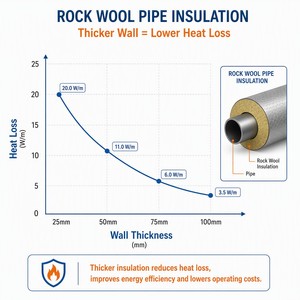 Isolation de tuyaux en laine de roche <span class=keywords><strong>rigide</strong></span> 25mm 50mm 75mm <span class=keywords><strong>100mm</strong></span>, section préformée pour chaudière et centrale électrique - Product Image 3