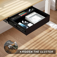 Tiroir coulissant de bureau JH-Mech 15,2''x10''x2,8'' pour le bureau à domicile, organiseur de rangement supplémentaire sous le bureau