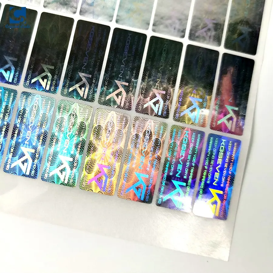 Sticker Custom Holografische Beveiliging Die Cut Label Transparante Laser Tamper Labels Vinyl Proof Uv Zwart Meisje Stickers Hologram