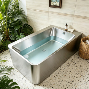Vasca da Bagno Rettangolare Autoportante in Acciaio Inox 304, Vasca per Immersione in Acqua Fredda, ODM per Sport e <span class=keywords><strong>Spa</strong></span> - Product Image 1
