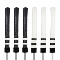 Accessoires de golf : Housse de club de golf en cuir PU imperméable et durable avec broderie de logo personnalisé, et bâton d'alignement en velours cristal doux