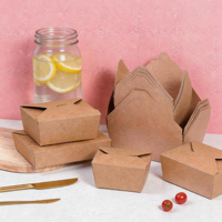 Boîte à emporter carrée en kraft de qualité alimentaire 32 oz, emballage jetable écologique de luxe pour salades et repas de restaurant