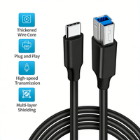 Kabel Printer USB C ke Tipe B 3.0 Kecepatan Tinggi, Kabel Data Scanner USB-C ke B