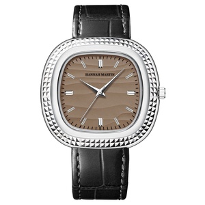 Reloj de Cuarzo para Hombre, Nuevo, de Lujo, con Correa de Cuero Ovalada, 42 mm, Esfera con Diseño de Olas de Arena, Estilo Casual de Negocios, OEM ODM - Product Image 3