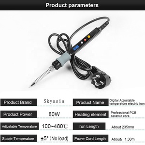 Pistola de Soldar Cautín de Alta Seguridad de 80 W, Juego de Pluma de Soldar LCD Skyasia, Kit de Soldador Eléctrico - Product Image 4