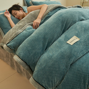 Chunky Polyester Rắn Có Thể Tháo Rời Có Thể Giặt Chăn Chăn Fluffy Ấm Cúng Dày Mền Lõi Chăn Cho Mùa Đông Giường Đôi 8Kg - Product Image 2