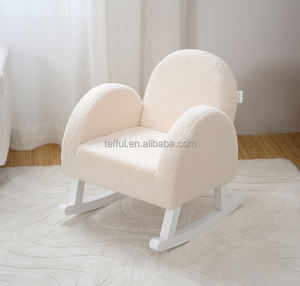 Silla de mimbre tamaño infantil para habitación infantil, silla mecedora de madera Teddy para niños - Product Image 2