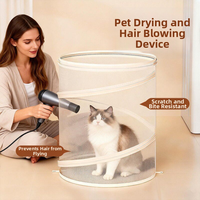 Sac et boîte de séchage pliables portables pour chats et chiens avec design anti-rayures en PU et coton pour animaux de petite taille, pour la baignade