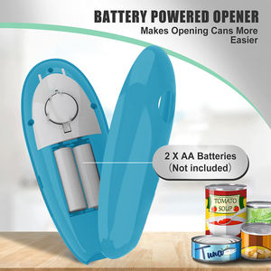 Ouvre-boîte électrique automatique ECare, construction en acier inoxydable, plastique et métal, fonctionnement à une touche, alimenté par piles, pour les chefs - Product Image 6