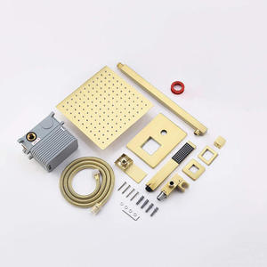 Grifo Mezclador Moderno Cuadrado de Latón Plateado de 12 Pulgadas con Monomando, Ducha de Lluvia y Ducha de Mano, Montado en Pared, Accesorios Completos para <span class=keywords><strong>Baño</strong></span> con Barra Deslizante y Cerámica - Product Image 3