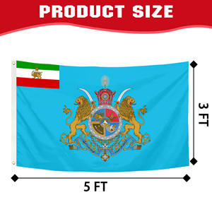 Императорский флаг Ирана 3x5 футов, королевский синий, стандартный, с изображением льва и солнца, для украшения в стиле персидского наследия - Product Image 2