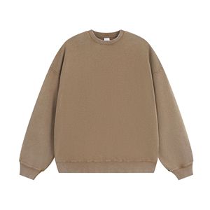 H5491 Wholesale Custom High Quality 400 Gsm Cotton Blends Blank Washed Sweatshirts Plain Unisex Crewneck Sweatshirts - Product Image 6