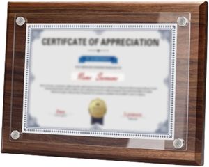 Medal Plaque <strong>Wooden</strong> Honor <strong>Certificate</strong> <strong>Frame</strong> A4 Stand <strong>Certificate</strong> Power of Attorney Photo <strong>Frame</strong> for Tabletop Wall Hanging