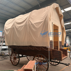 Tente de luxe mobile d'extérieur, type calèche, abri pour calèche, tente de camion en bois couvert, tente calèche de luxe - Product Image 1