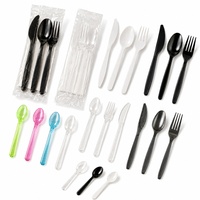 Ensemble de vaisselle jetable en plastique durable, couteau, cuillère, fourchette en plastique, couverts jetables pour la restauration, les services de livraison de repas