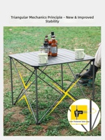 Table de camping pliable en aluminium léger, portable, pliable, pour pique-nique en plein air, structure stable avec sac de transport pour le camping