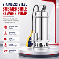 Pompa Kecil Tahan Asam-Alkali Bertekanan Tinggi QDX/WQD Pompa Submersible Baja Tahan Karat Auto-Start/Stop Pompa Pemotong Limbah