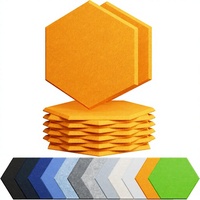 ZhenFornos Lot de 12 panneaux acoustiques hexagonaux autocollants en mousse haute densité (orange) |   Panneaux muraux insonorisants NRC 1.0 pour la maison