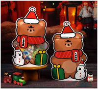 En stock sacs à zip-lock en plastique auto-scellants joyeux noël bonbons biscuit nourriture Doypack pochette debout avec fenêtre
