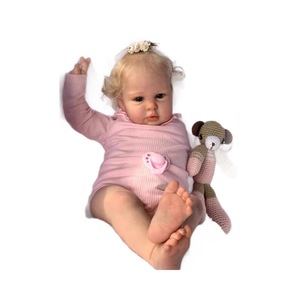 Muñeca Bebé Realista de 60 cm con Accesorios de Traje Rosa, Juguetes para Niñas, Muñecas Bebé Reborn de Silicona de 24 Pulgadas - Product Image 5