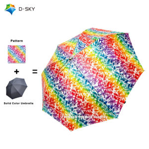 Parapluie personnalisé à 3 plis <span class=keywords><strong>au</strong></span> design tendance, motif floral, cadeaux de mariage, parapluies à 8 baleines, protection contre le <span class=keywords><strong>soleil</strong></span> et la pluie - Product Image 1