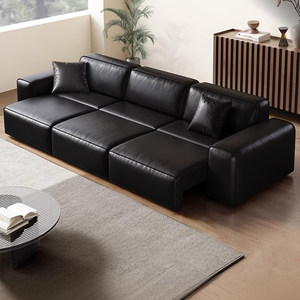 Canapé multifonctionnel en <span class=keywords><strong>cuir</strong></span> véritable italien, facile à nettoyer, lignes simples, personnalisé depuis l'usine de Foshan - Product Image 1