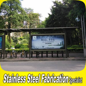 Cabina de espera de autobús al aire libre personalizada con marco de acero inoxidable y PC Sail Plataforma única Refugio Cochera por fabricante - Product Image 4