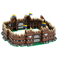 Ensemble de blocs de construction de modèles de château médiéval viking occidental, murs de portail militaires, jouets éducatifs créatifs DIY pour enfants MOC5082