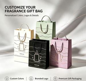 Luxury Perfume Gift Paper <b>Bags</b> With Twisted Rope Handles Hot Stamping Offset Printing Reusable Standard Flat <b>Bag</b> Cosmetic Use - Product Image 5