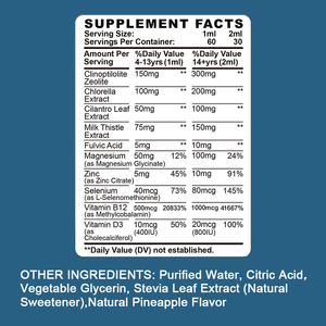 Gotas Detox de <span class=keywords><strong>Zeolita</strong></span> Sin Azúcar de Marca Privada OEM - Sabor Piña, Clinoptilolita, Vitamina B12/D3, Grado Alimenticio, Apoya a Niños y Adultos - Product Image 4