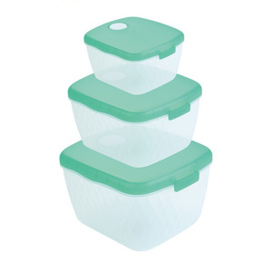 3 Piece Set Pp Plastic Food <b>Storage</b> <b>Containers</b> Rectangle Clip On Lid Microwaveable <b>For</b> <b>Kitchen</b> Refrigerator - Product Image 4