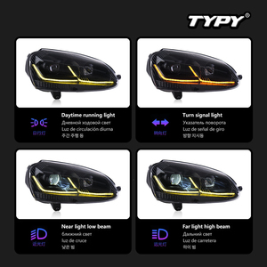 Luces LED de Circulación Diurna con Proyectores Dobles de 12V, Nuevas para 2006-2010, para Golf 5 y Sagitar 5, Actualización del Conjunto de Faros Delanteros - Product Image 4