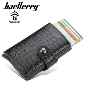 Baellerry Men's Crocodile Pattern Card Holder Pu Leather Anti <b>Rfid</b> Multi Slot Automatic Pop Up <b>Wallet</b> For Credit Cards - Product Image 5
