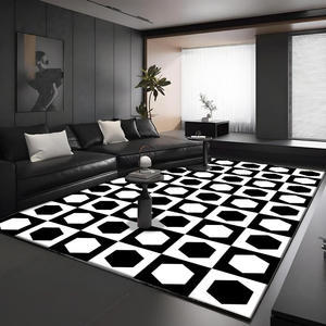 Tapis géométrique moderne à carreaux, imitation cachemire, pour salon, chambre à coucher, H-143, impression personnalisable - Product Image 2