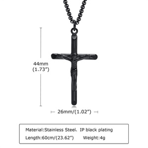 Fashion Fine Religious Jewelry Gold Plated Stainless Steel <b>Cross</b> Pendant Necklace - Product Image 5